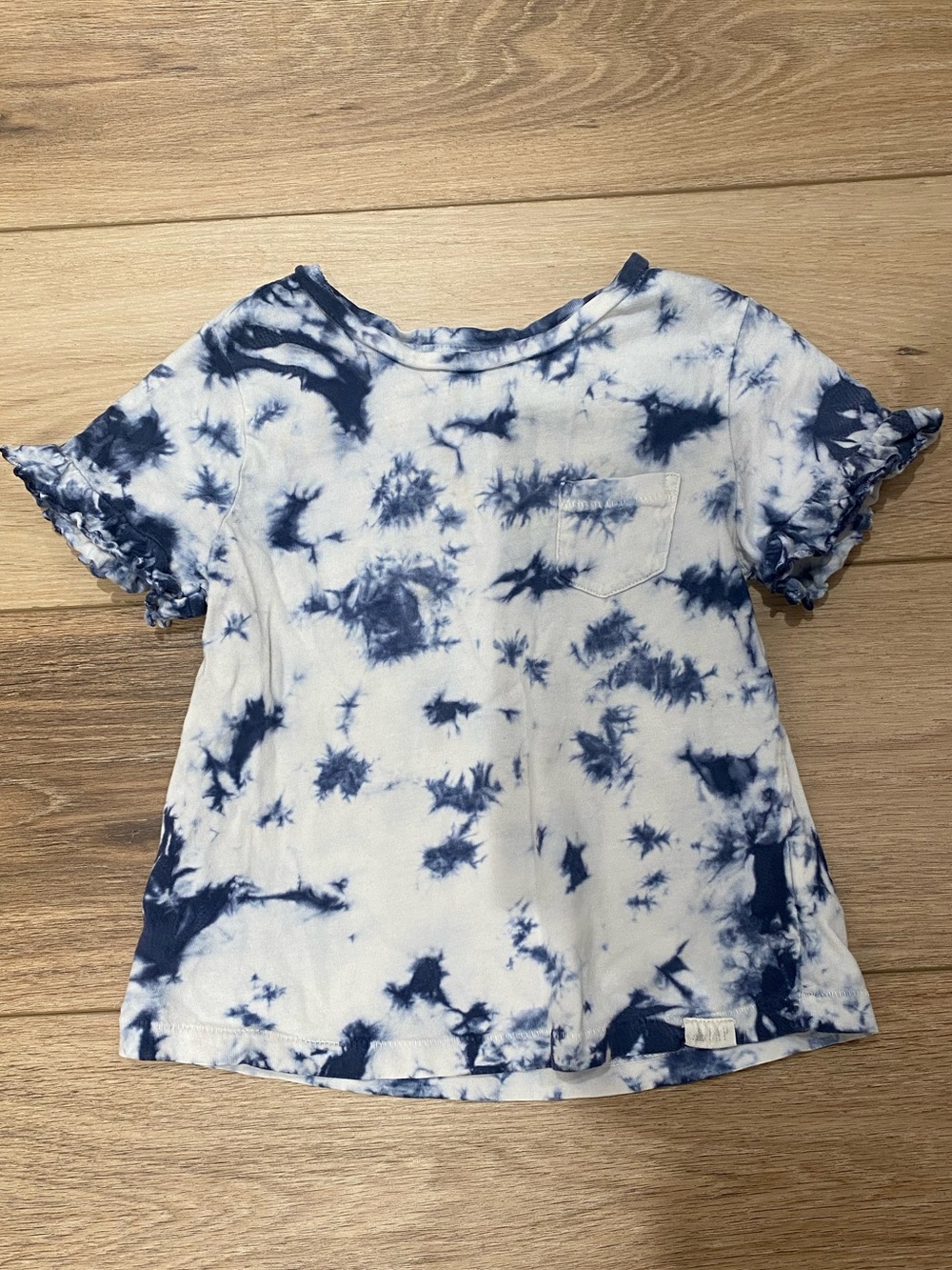 GAP Girls Tie-Dye Short Sleeve Tee in Blue & White